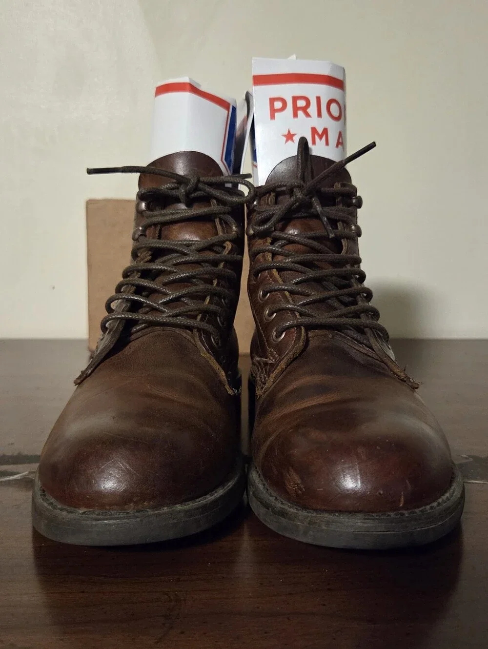 Wolverine 1000 Mile Boots Men 7.5 Rust Brown Leather Plain Toe Vibram W05299 USA